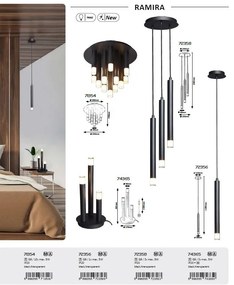Lustra suspendata stil minimalist Ramira 3L negru