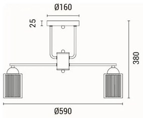 Lustră aplicată 3xE27/60W/230V