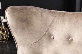 Fotoliu design elegant Amsterdam, catifea sampanie