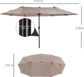Outsunny umbrele de gradina umbrela dubla 4.6m gradina piscina | Aosom Romania