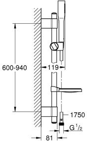 Grohe Euphoria Cosmopolitan Set dus cu bara 90 cm, 1 jet