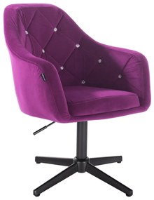 HR830CCROSS Scaun Fucsia Catifea cu Bază Neagră