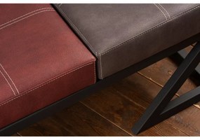 Taburet Brda, Picioare Metal, Gri Antracit/Bordo