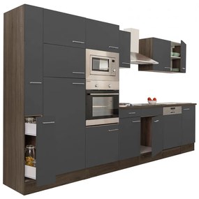 Mobilă de bucătărie Yorki 370, corp din stejar Yorki, cu față antracit satinat