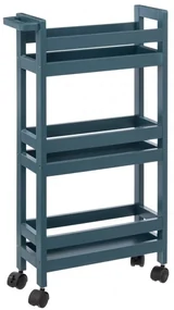 Raft universal Vaduz, MDF, albastru, cu roti, 40 x 15 x H 75 cm