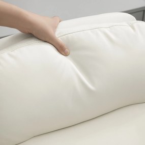 HOMCOM Scaun pentru birou reglabil pe înălțime cu pernă moale și tapițerie din piele ecologică, roți flexibile și funcție de înclinare, Alb | Aosom Romania