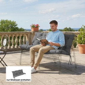 Outsunny Pernă bancă hidrofugă antiderapantă, perniță pentru leagăn exterior cu spătar &amp; fixări 150 x 100 cm gri închis | Aosom Romania