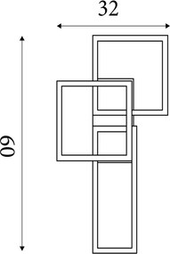 Searchlight 28612BK - Lampă de tavan LED dimabilă WALL ART II LED/30W/230V 32x60 cm