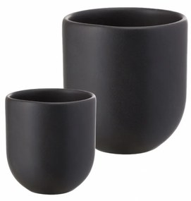 SET 2 PAHARE CAFEA VULCANO NEGRU CARBON MAT (1 PAHAR 250ML, 1 PAHAR 75ML)