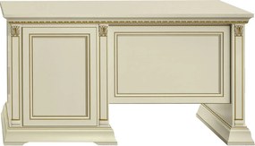 Birou lemn masiv crem Victoria Patinat, 145 × 75 × 78 cm