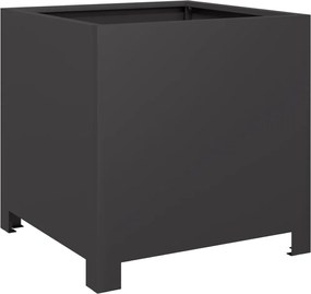 vidaXL Jardinieră de grădină, negru, 40x40x40 cm, oțel
