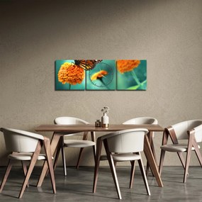 Tablou cu fluture (cu ceas) (90x30 cm)