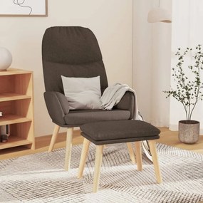 vidaXL Scaun de relaxare cu taburet, gri taupe, textil