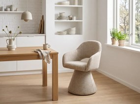 Scaun de dining rotativ tapisat AVIRO, bej