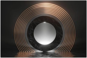 Tablou - Abstracție, luna peste apă (90x60 cm)