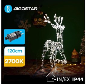 Aigostar - Decorațiune LED de Crăciun de exterior LED/3,6W/31/230V 2700K 120cm IP44 ren
