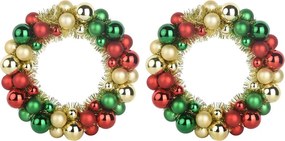 vidaXL Coronite cu bile de Craciun 2 pcs Multicolour 33 x 33 x 7 cm