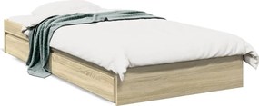 vidaXL Cadru de pat cu sertare stejar sonoma 90x200 cm lemn prelucrat