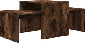 vidaXL Set măsuță de cafea stejar fumuriu 100x48x40 cm lemn prelucrat