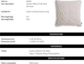 Perna design LUX, Bumbac, Off-white, Malua S