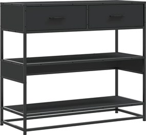 vidaXL Măsuță consolă, negru, 90x35x80 cm, lemn prelucrat