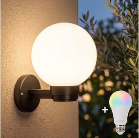 Brilagi-LED RGBW Aplica de exterior HARBOR 1xE27/12W/230V IP33 negru/alb
