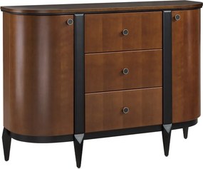 Comodă lemn masiv nuc Elegance II, 125,8 × 43 × 92,7 cm