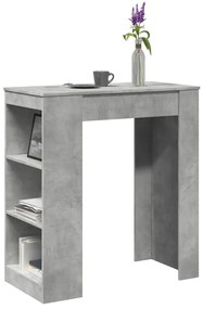vidaXL Masă de bar cu rafturi gri beton 95x47x103,5 cm lemn prelucrat