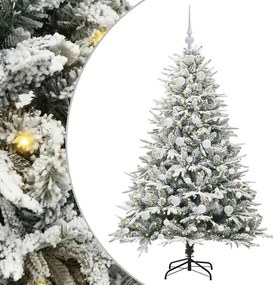 vidaXL Brad de Crăciun artificial pre-iluminat cu set de bile Verde