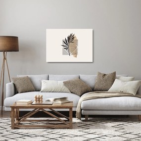 Tablou pe sticlă - Abstracție cu frunze tropicale N⁰1 (70x50 cm)