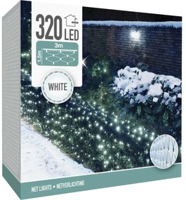 Rețea luminoasă pentru exterior, 300x150cm, 320LED, alb cald, IP44, 3 m