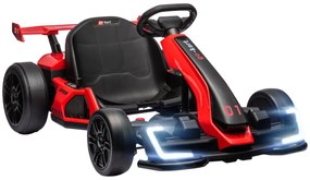 HOMCOM Go-Kart Electric pentru Copii cu Scaun Reglabil, 2 Motoare, Claxon, Lumini și Muzică, 120x76x53.5 cm, Roșu | Aosom Romania