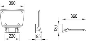 Ravak B8F0000052 - Scaun rabatabil pentru duș OVO, din oțel inoxidabil