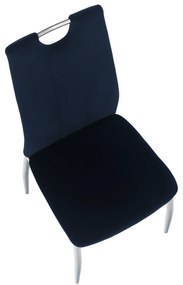Scaun de masă, ţesătură albastră din catifea / crom, OLIVA NEW