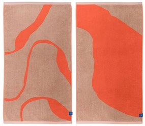 Prosoape portocalii/maro deschis 2 buc. din bumbac organic 50x90 cm Nova Arte – Mette Ditmer Denmark