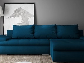 Colțar extensibil dumonde cu ladă de depozitare si sezut confortabil din spuma high-density, Leonardo Enjoy Petrol 260x185 cm II