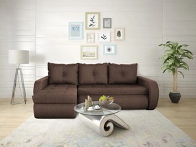 Coltar extensibil reversibil Genoa Lux Chocolate 243x141x81 cm cu lada de depozitare