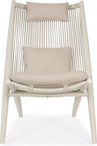 Fotoliu de grădină bej din metal Aloha – Bizzotto