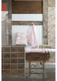 Prosoape de baie roz-deschis 2 buc. din bumbac din frotir – Foutastic