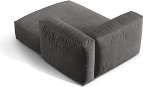 Modul pentru canapea modulară gri cu tapițerie din catifea (cu colț pe partea dreaptă) Martina – Micadoni