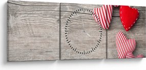 Tablou - Inimioare (cu ceas) (90x30 cm)