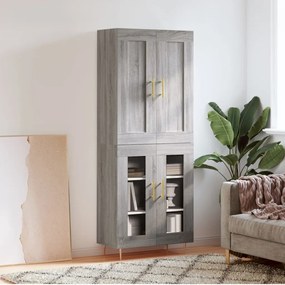 vidaXL Dulap înalt, gri sonoma, 69,5x34x180 cm, lemn compozit