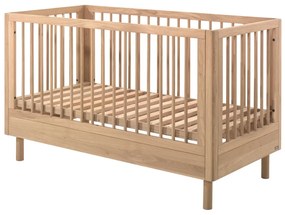 Set Mobilier Cameră Bebelus Forrest Oak, din Lemn Masiv de Stejar, Natur: Pătuț Convertibil (70x140 cm), Comodă cu 3 Sertare și Suport de Înfășat –