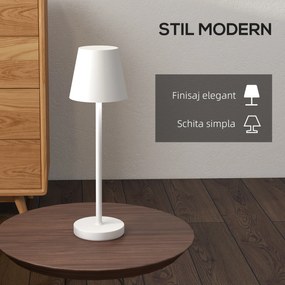 HOMCOM Lampă de Masă cu 3 Lumini Albe, Lampă de Birou Portabilă, Modernă cu Cablu Inclus, Ø11,2x36,5 cm, Alb | Aosom Romania