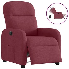vidaXL Fotoliu rabatabil electric, roșu vin, material textil