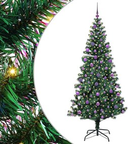 vidaXL Pom de Crăciun artificial pre-iluminat cu 300 LED Verde 210 cm