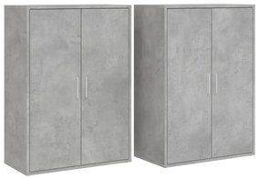 3276570 vidaXL Dulapuri, 2 buc., gri beton, 60x31x84 cm, lemn prelucrat
