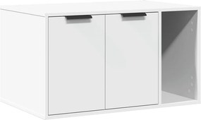 vidaXL Cutie litieră pisici alb 80x50x45 cm lemn prelucrat