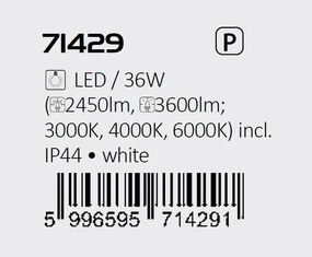 Plafoniera pentru baie, Protectie IP44 Alenzo D-42cm alba