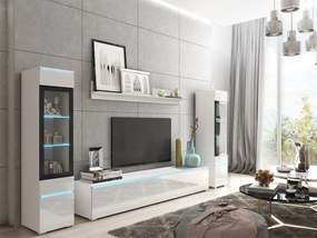 Mobilier living Selwyn II (Alb + Alb lucios ) (iluminat LED Alb). 1054052
